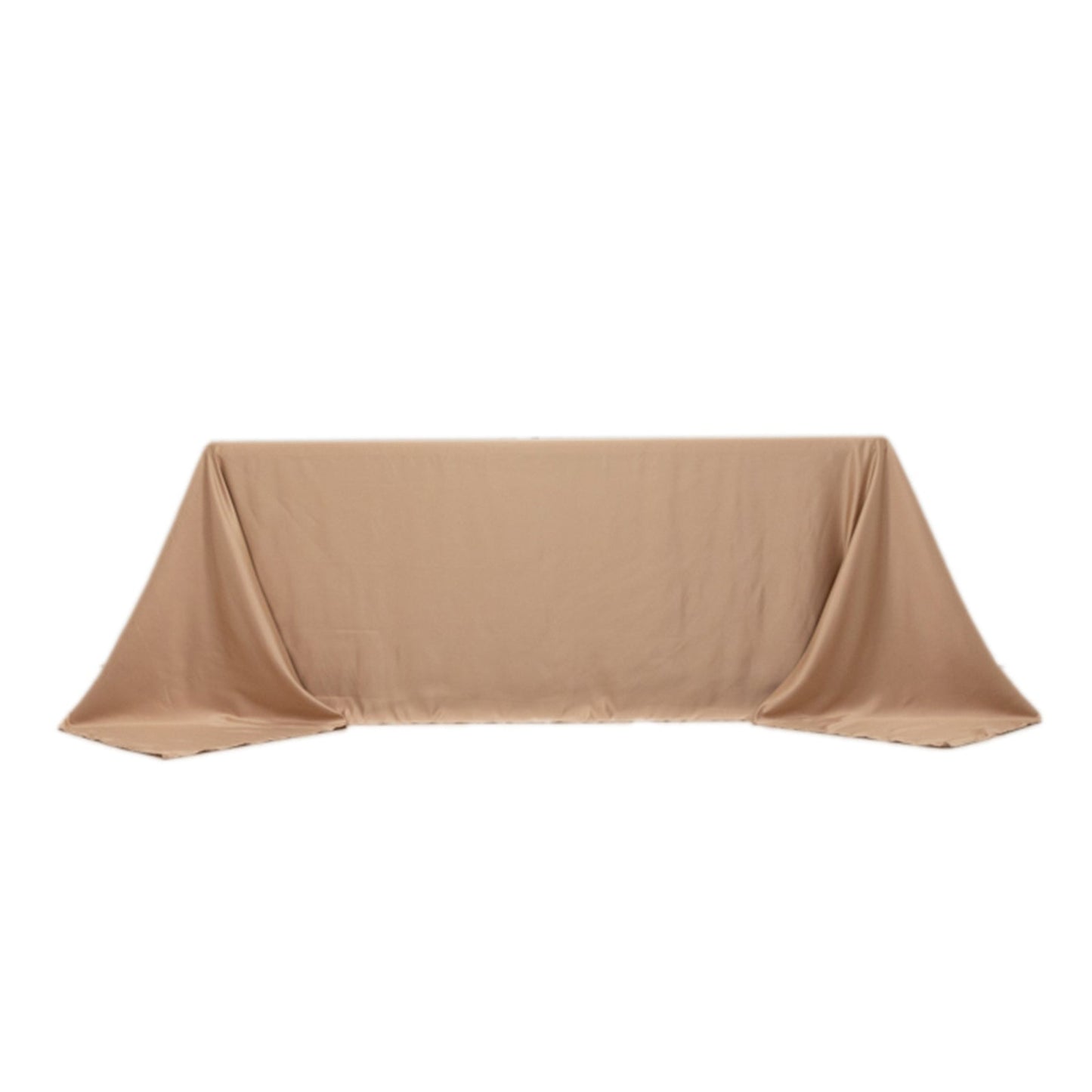 Lamour Satin 90"x132" Rectangle Tablecloth Nude - Soft & Silk-Like Seamless Table Cover