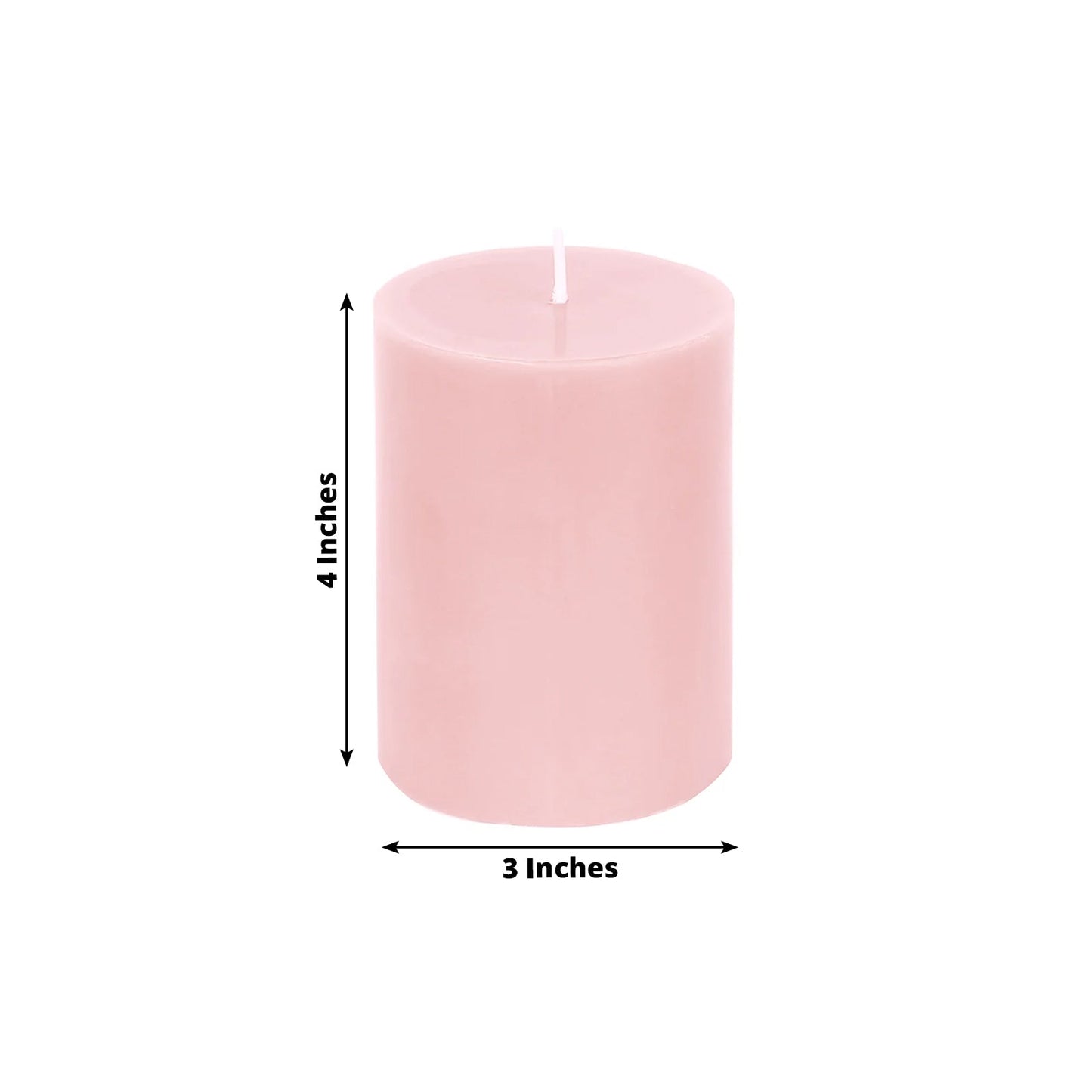 12-Pack 3"x4" Unscented Dripless Pillar Candles â€“ Blush Long-Burning Wax Candles with Cotton Wicks for Home, Weddings & Event Decor