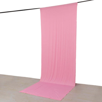 Pink 4-Way Stretch Spandex Event Curtain Drapes, Wrinkle Freet Backdrop Event Panel with Rod Pockets - 5ftx14ft