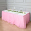 5 Pack Plastic Table Skirts Pink Ruffled - Durable Disposable Skirts for Events 14ft