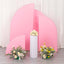 Set of 4 Matte Pink Spandex Half Moon Chiara Backdrop Stand Covers, Custom Fitted Wedding Arch Covers - 2.5ft,5ft,6ft,7ft