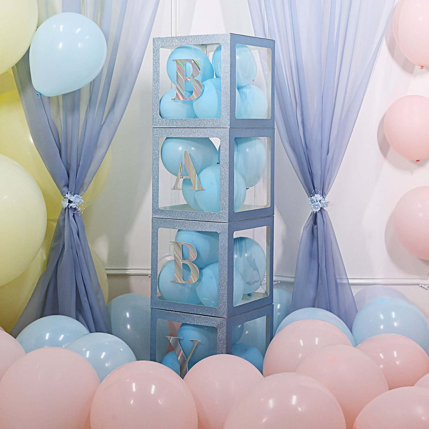 4 Pack 5" Iridescent Alphabet Stickers Banner, Customizable Stick on Letters - B