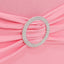 Stretch Spandex Chair Cover Pink for Folding Chairs - Secure Fit Slipcover with Silver Rhinestone Buckled Sash Band