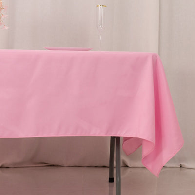 Premium Polyester 60"x102" Rectangle Tablecloth Pink - Durable 220GSM Wrinkle-Resistant Table Cover