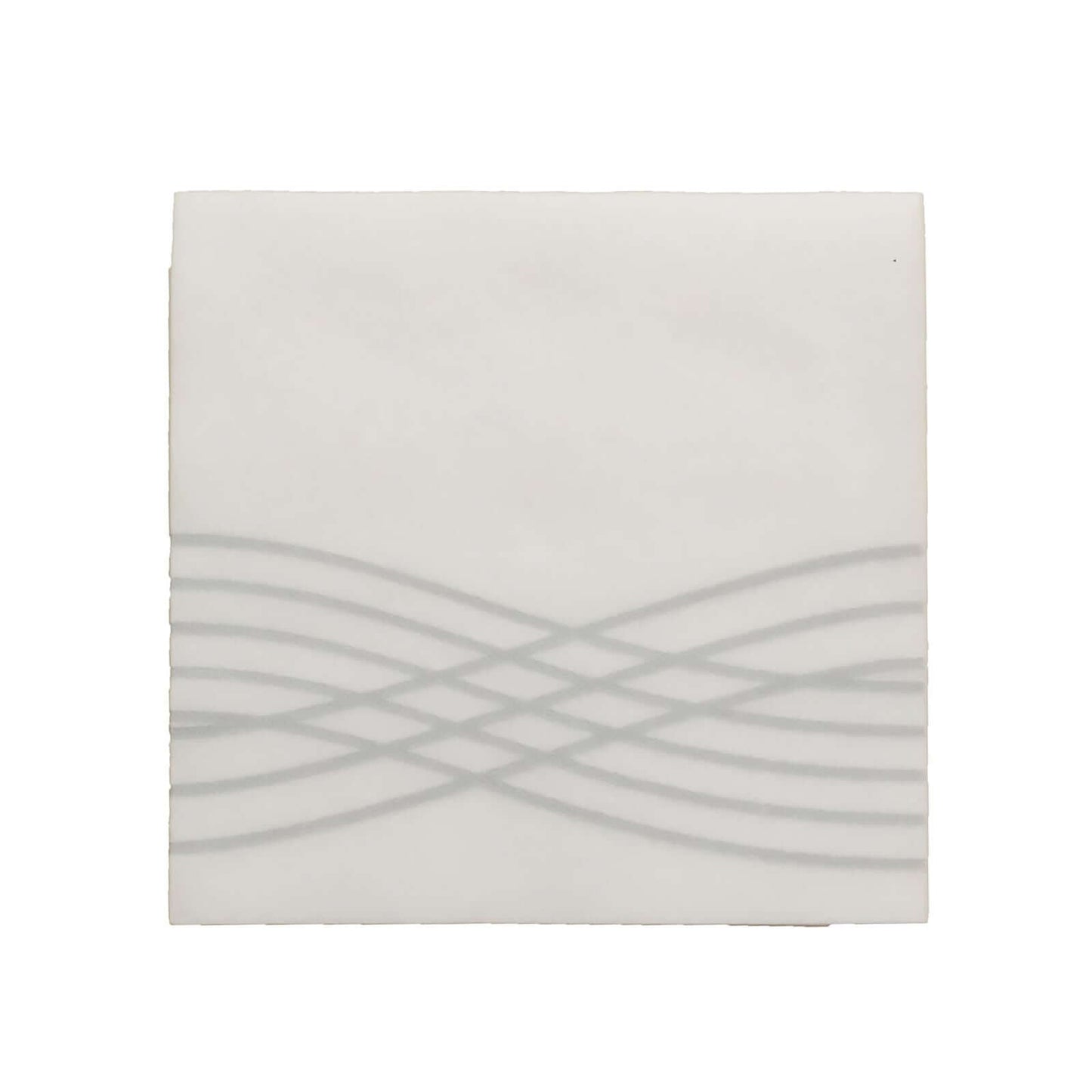 20 Pack Linen-Like Paper 5"x5" Napkins White - Silver Foil Wave Design Airlaid Cocktail Napkins