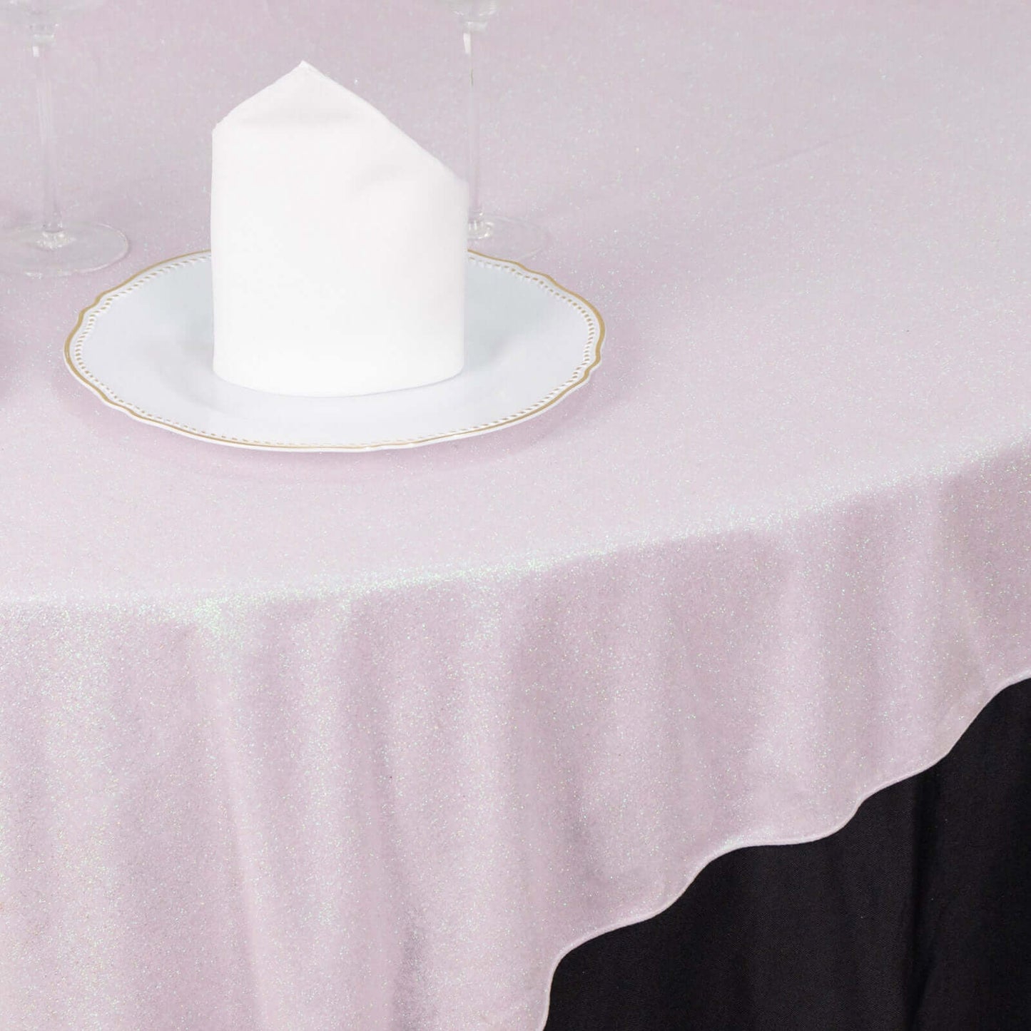 Polyester 72"x72" Table Overlay Square Tablecloth Iridescent - Glitter Sparkle Table Topper