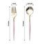 24-Pack Plastic Fork and Spoon Set Gold/Rose Gold - Heavy Duty Disposable Modern Utensils 6"
