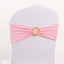 5 Pack Spandex Chair Sashes Pink with Gold Rhinestone Buckles - Reusable Four-Way Stretch Sash Bands 5"x14"