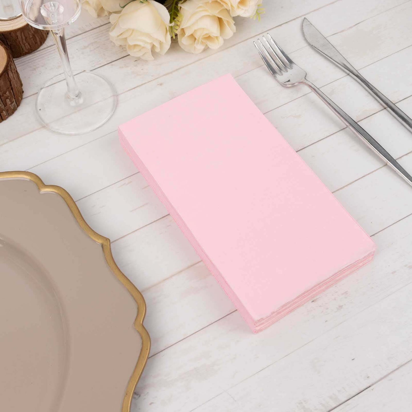 50-Pack Paper Napkins Pink - Soft Disposable 2-Ply Dinner Napkins for Weddings