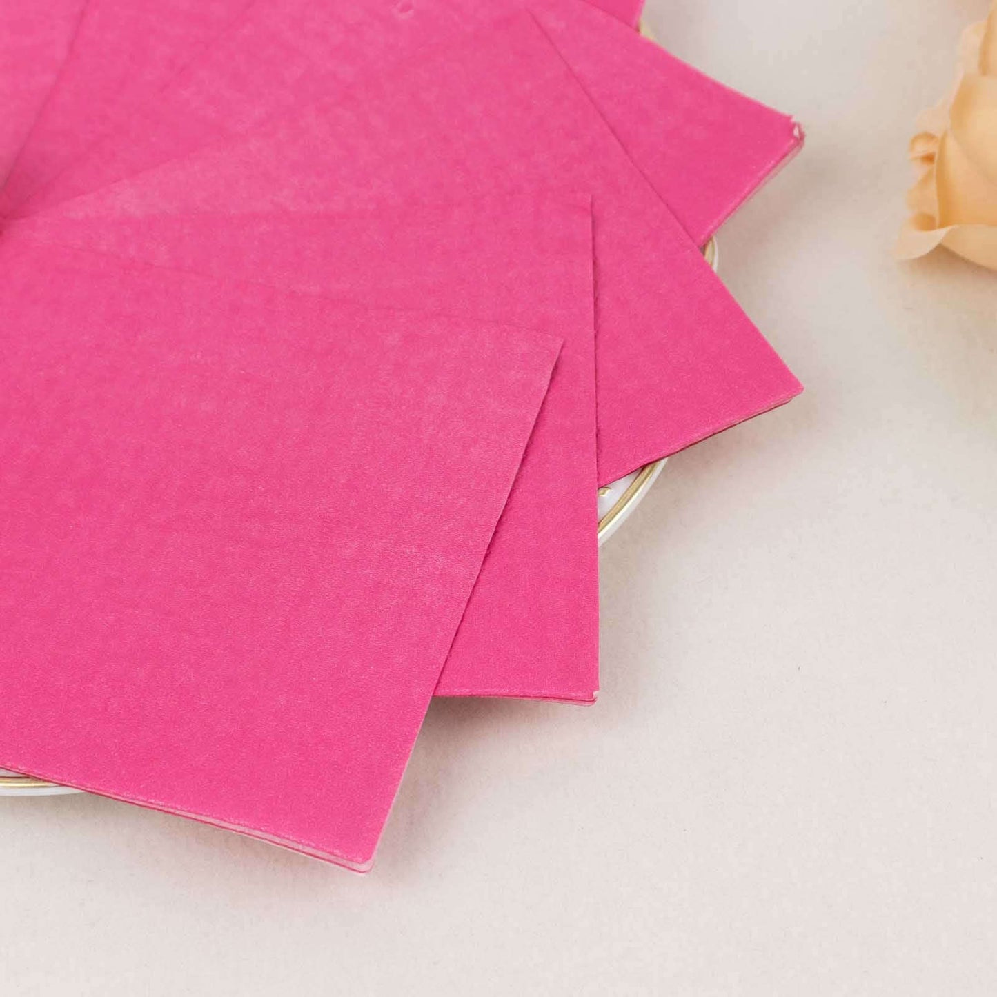 50-Pack Paper Beverage Napkins Fuchsia - 2 Ply Disposable Soft 18GSM Cocktail Napkins 5"x5"