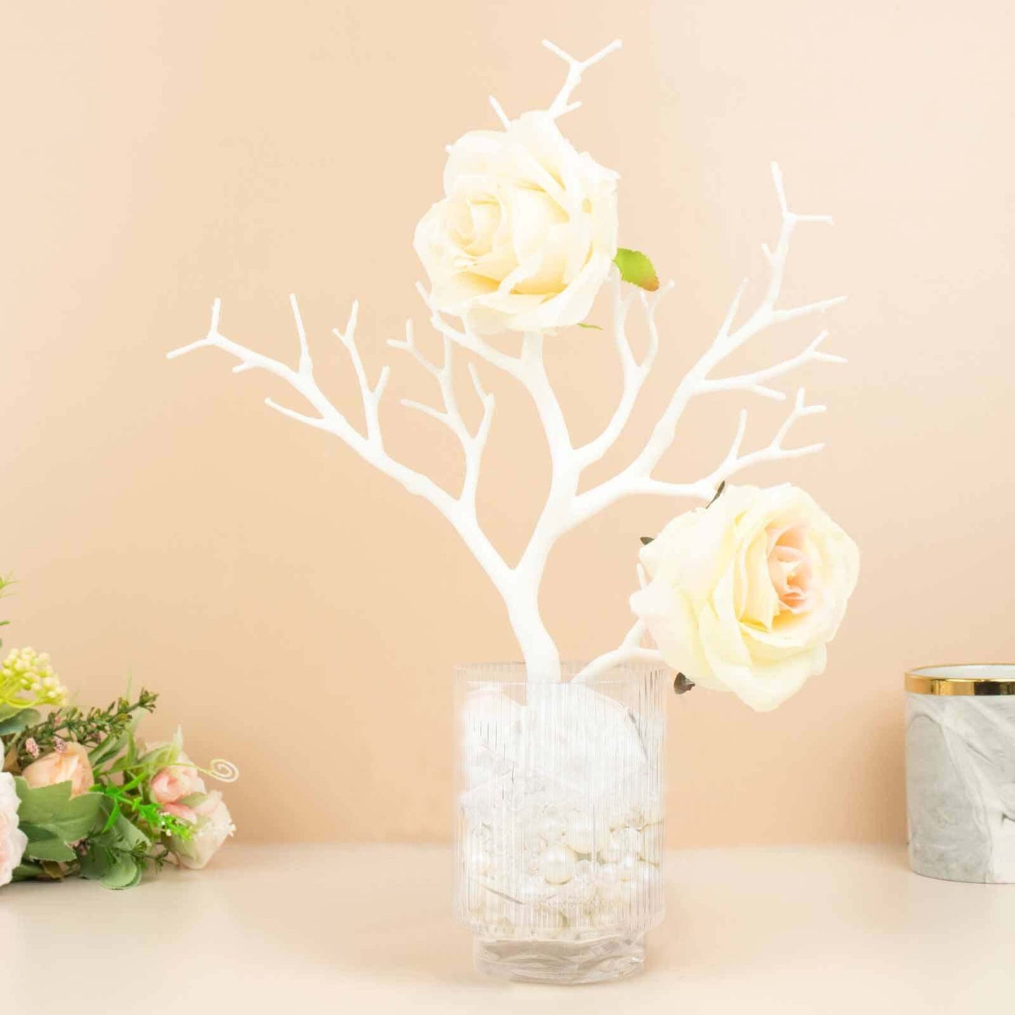 10-Pack Artificial Manzanita Tree Branch White for Vase Filler Home Wedding Centerpiece Ornament 14"