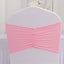 5 Pack Spandex Chair Sashes Pink Ruffled Style - Wide Easy to Use Stretch Chair Bands 8"x13"