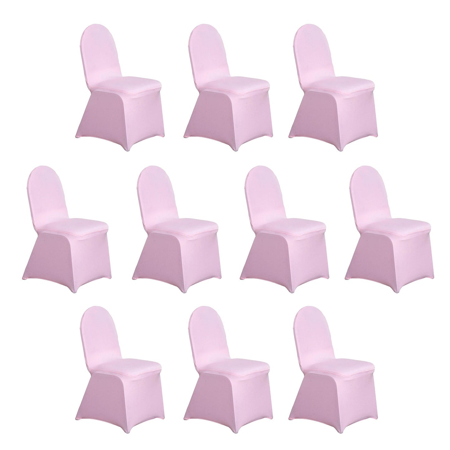 10 Pack Spandex Chair Covers for Banquet Chairs Pink - Durable Reusable Stretch Slip-On Covers