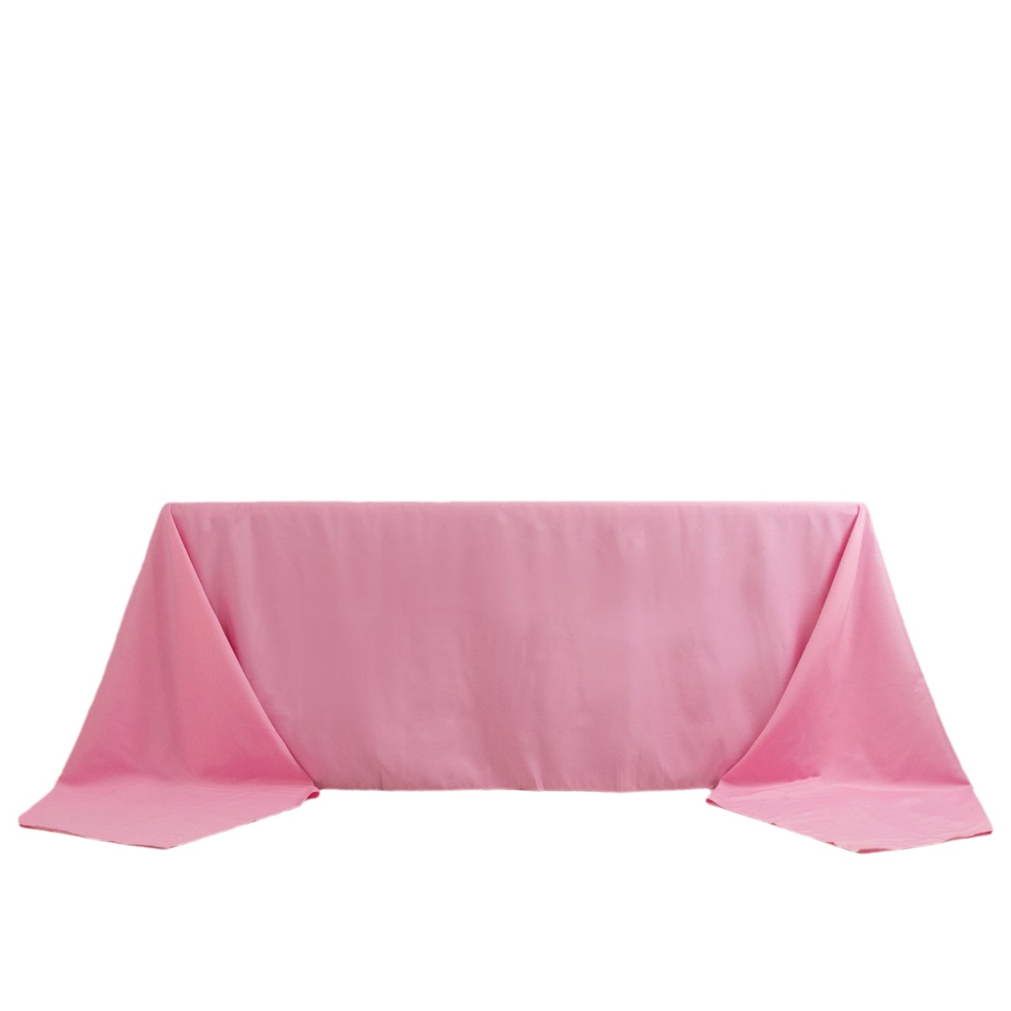Premium Polyester 90"x156" Rectangle Tablecloth Pink - Seamless 220GSM Stain-Resistant Table Cover