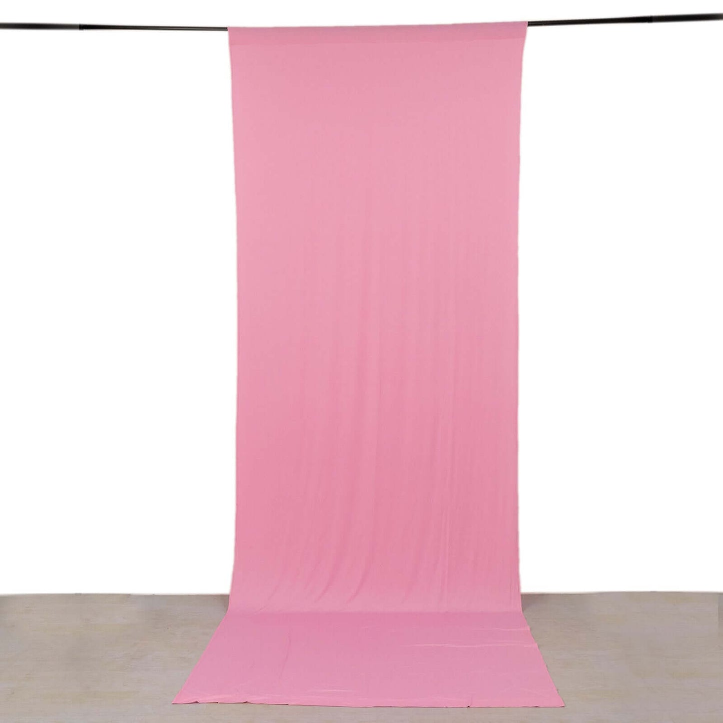Pink 4-Way Stretch Spandex Event Curtain Drapes, Wrinkle Freet Backdrop Event Panel with Rod Pockets - 5ftx14ft