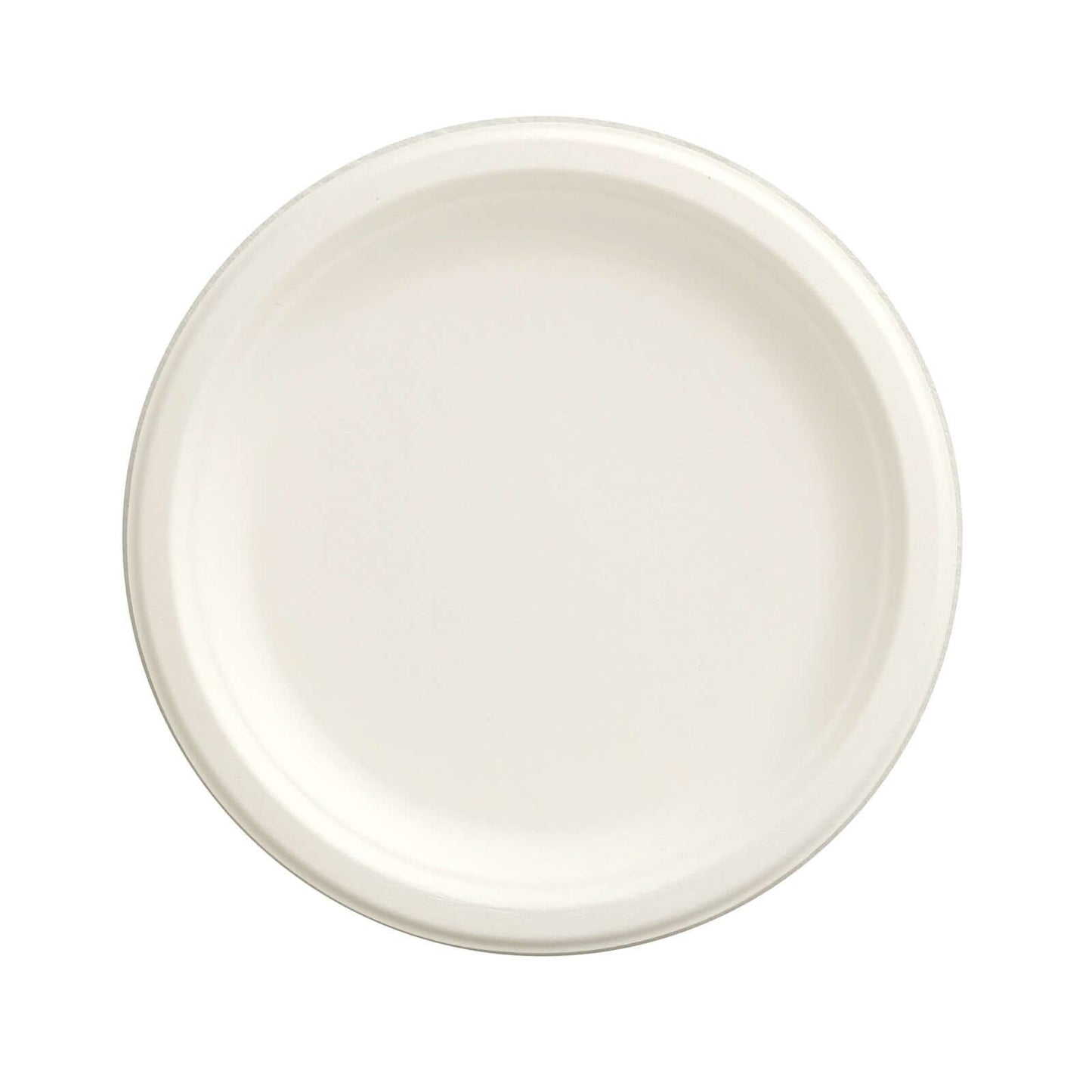 50-Pack Bagasse 9" Round Dinner Plates in White Biodegradable - Biodegradable Disposable Sugarcane Party Plates for Outdoor Celebrations & Picnics