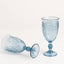 24-Pack Plastic Wine Glasses 10oz â€“ Transparent Dusty Blue Vintage Goblets with Retro Embossed Design, Elegant Drinkware - 7" Tall