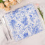 5 Pack Satin 20"x20" Napkins White/Blue French Toile Pattern - Classy & Easy to Maintain Cloth Napkins for Weddings & Events