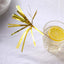 100-Pack Bamboo Cocktail Sticks Firework Cupcake Toppers Gold - Festive Foil Frills Food Picks 9"