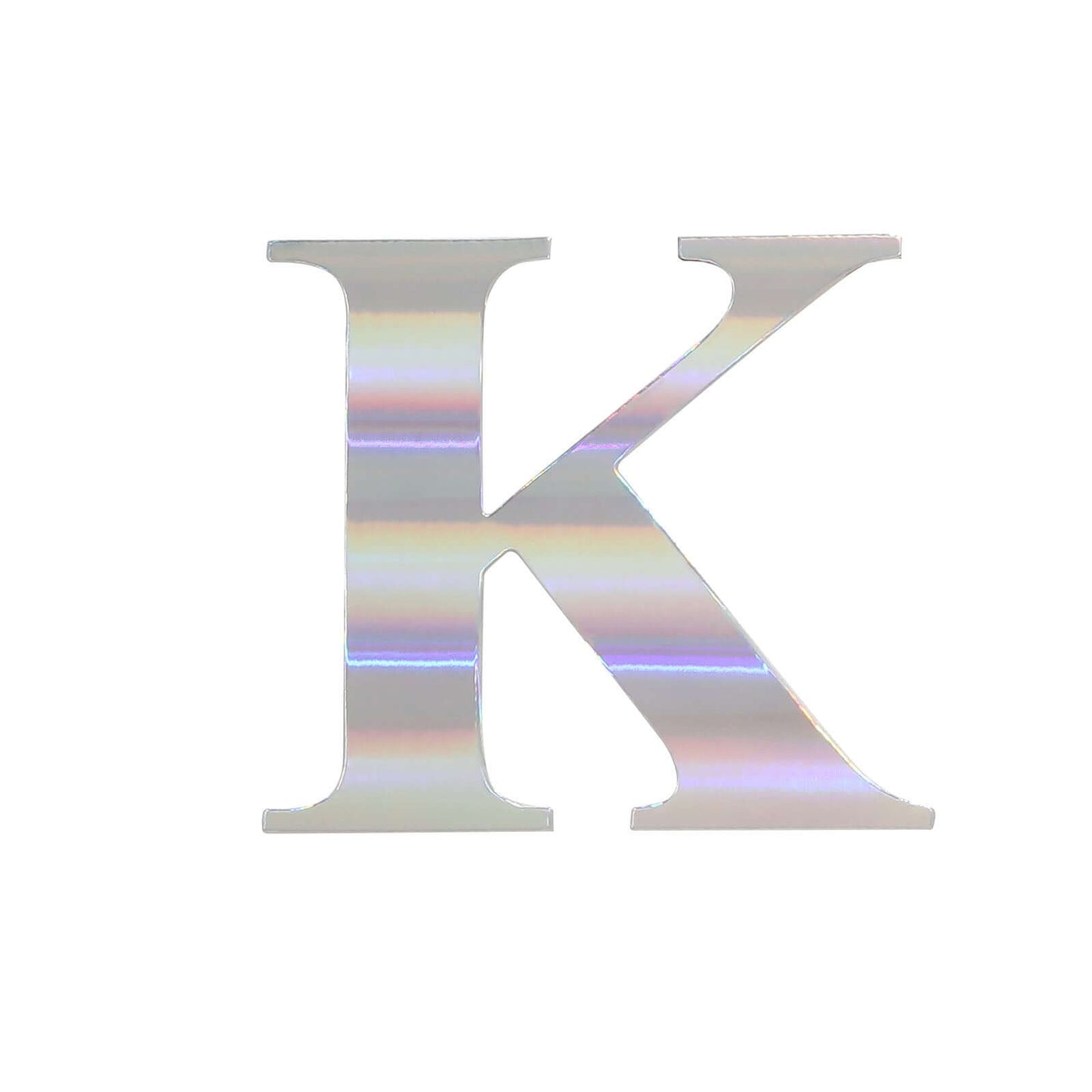 4 Pack 5" Iridescent Alphabet Stickers Banner, Customizable Stick on Letters - K