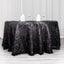 Polyester 120" Round Black Tablecloth Metallic Fringe Shag Tinsel Table Cover