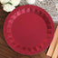 25-Pack Paper 12" Round Charger Plates in Burgundy with Geometric Prism Design - Disposable 400GSM Serving Trays