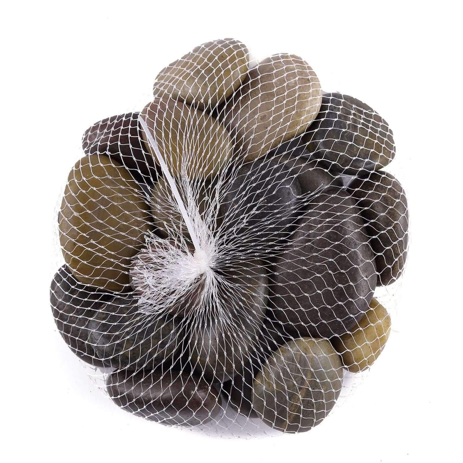 Polished Decorative Stones Natural Assorted Design - Ideal Vase Fillers, Landscaping, and Aquarium Use 2Lb - Linen Luxes