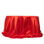 Satin 132" Round Tablecloth Red - Stylish Seamless Table Cover
