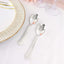 25-Pack Plastic Spoons Silver Heavy Duty with Fluted Handles - Reliable Disposable Cutlery 7"