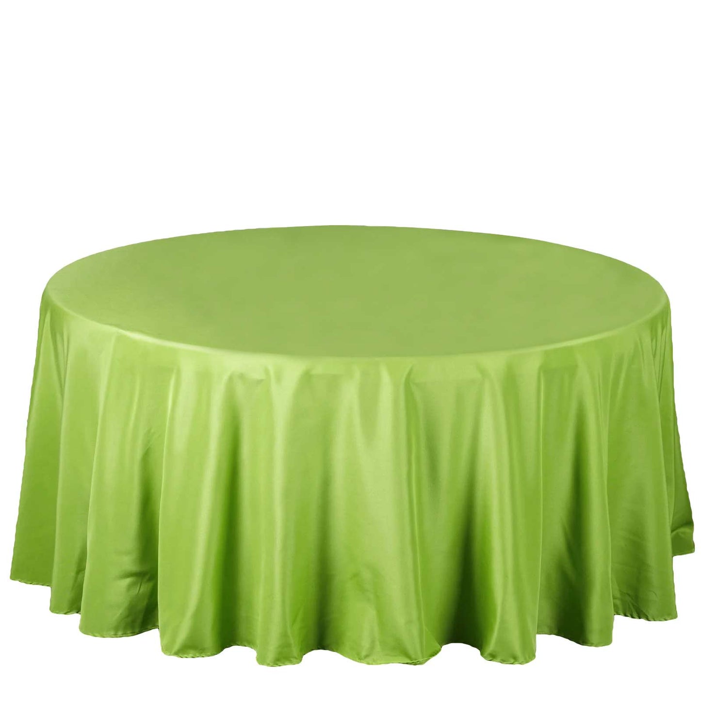 Polyester 108" Round Tablecloth Apple Green - Wrinkle - Resistant Table Cover - Linen Luxes