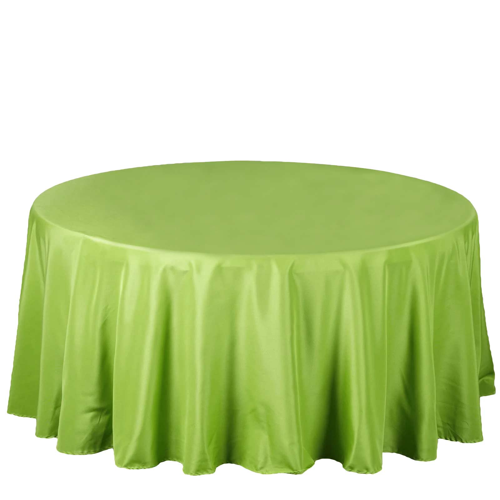 Polyester 108" Round Tablecloth Apple Green - Wrinkle - Resistant Table Cover - Linen Luxes