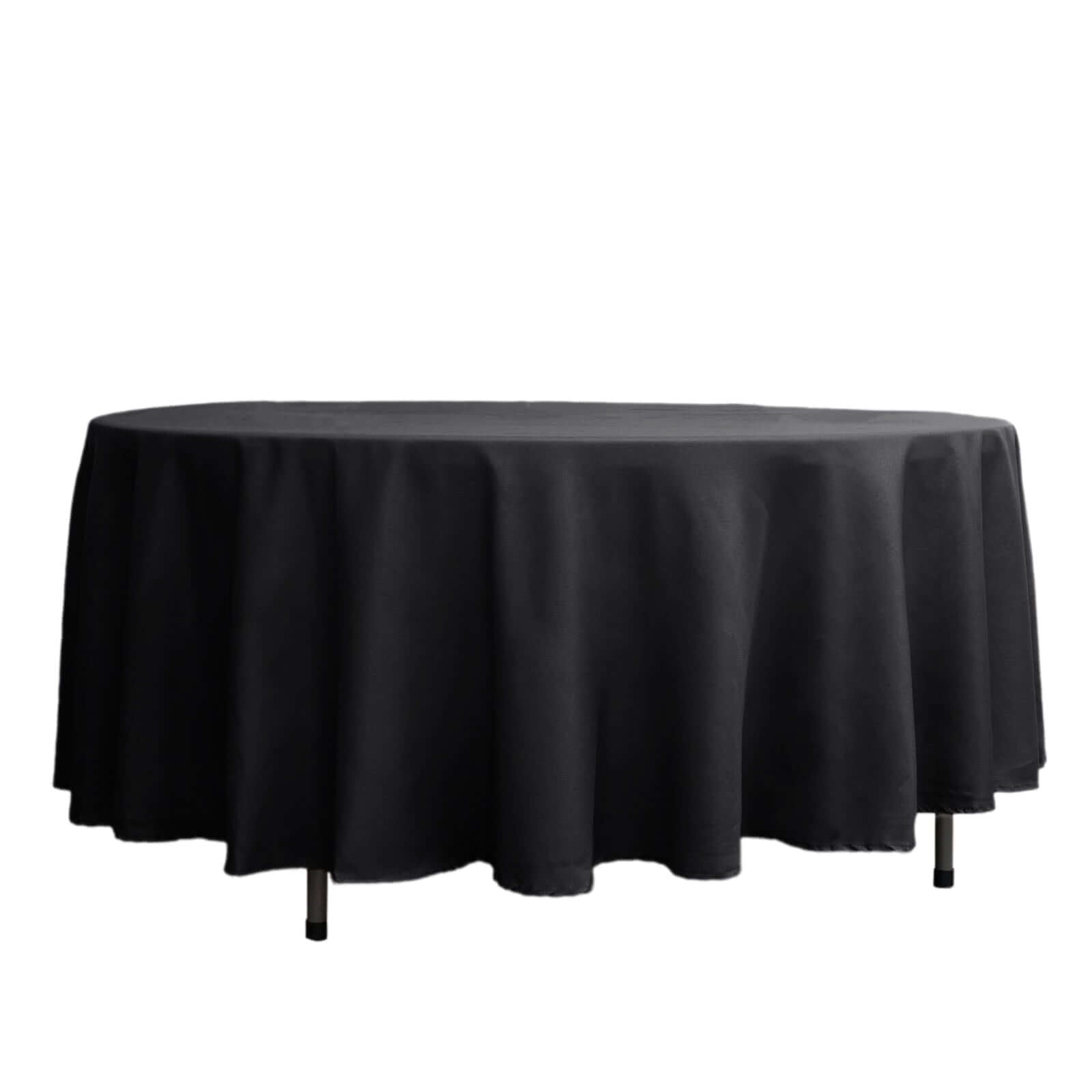 Polyester 108" Round Tablecloth Black - Wrinkle - Resistant and Stylish Table Cover - Linen Luxes