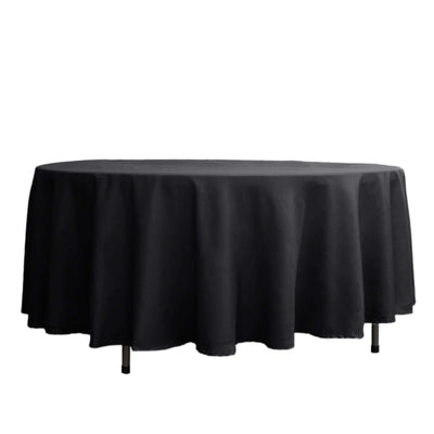 Polyester 108" Round Tablecloth Black - Wrinkle - Resistant and Stylish Table Cover - Linen Luxes