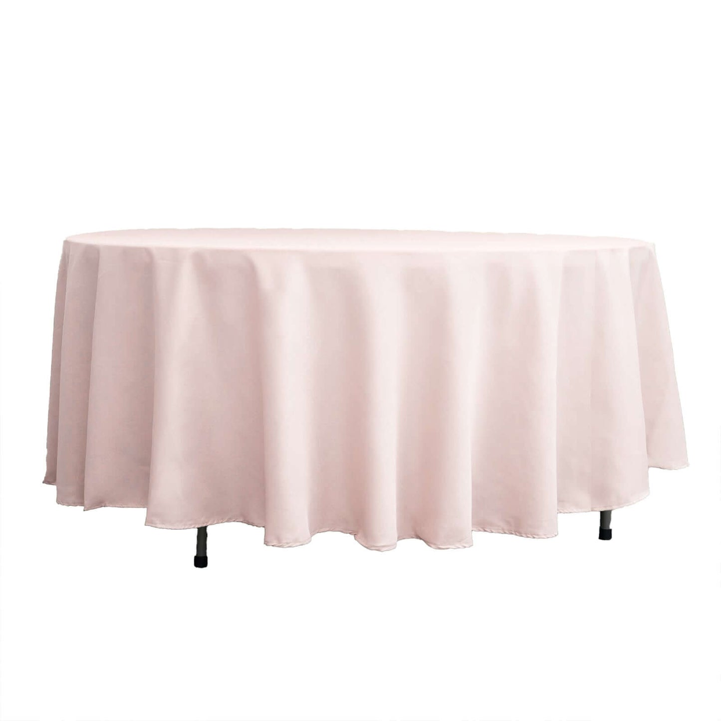 Polyester 108" Round Tablecloth Blush - Wrinkle - Resistant Table Cover - Linen Luxes