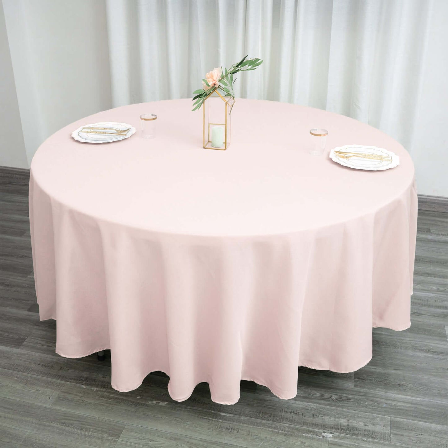 Polyester 108" Round Tablecloth Blush - Wrinkle - Resistant Table Cover - Linen Luxes