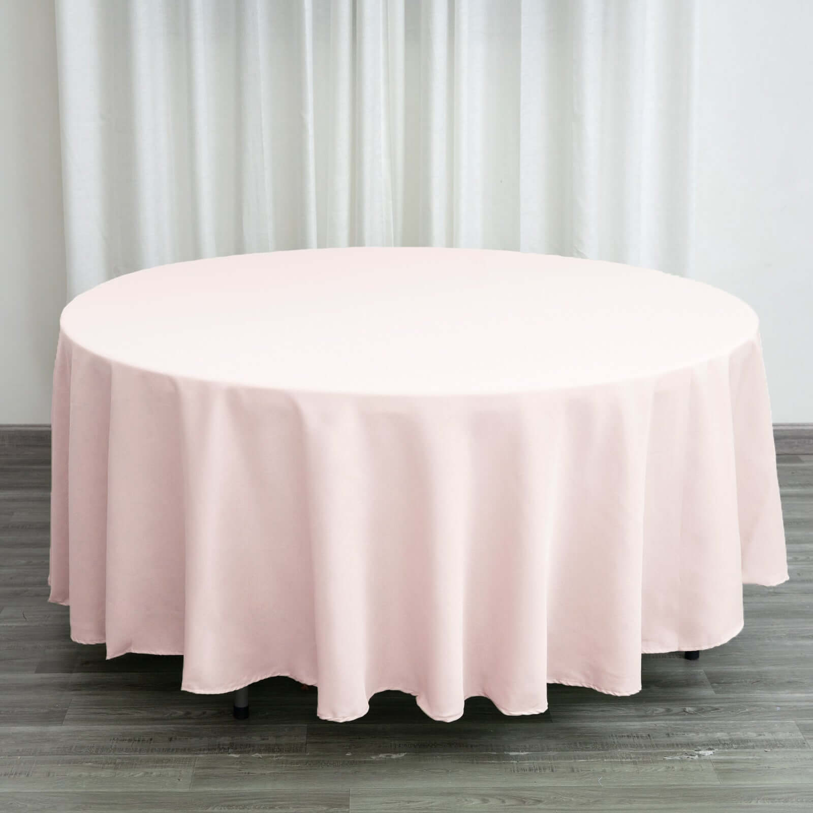 Polyester 108" Round Tablecloth Blush - Wrinkle - Resistant Table Cover - Linen Luxes