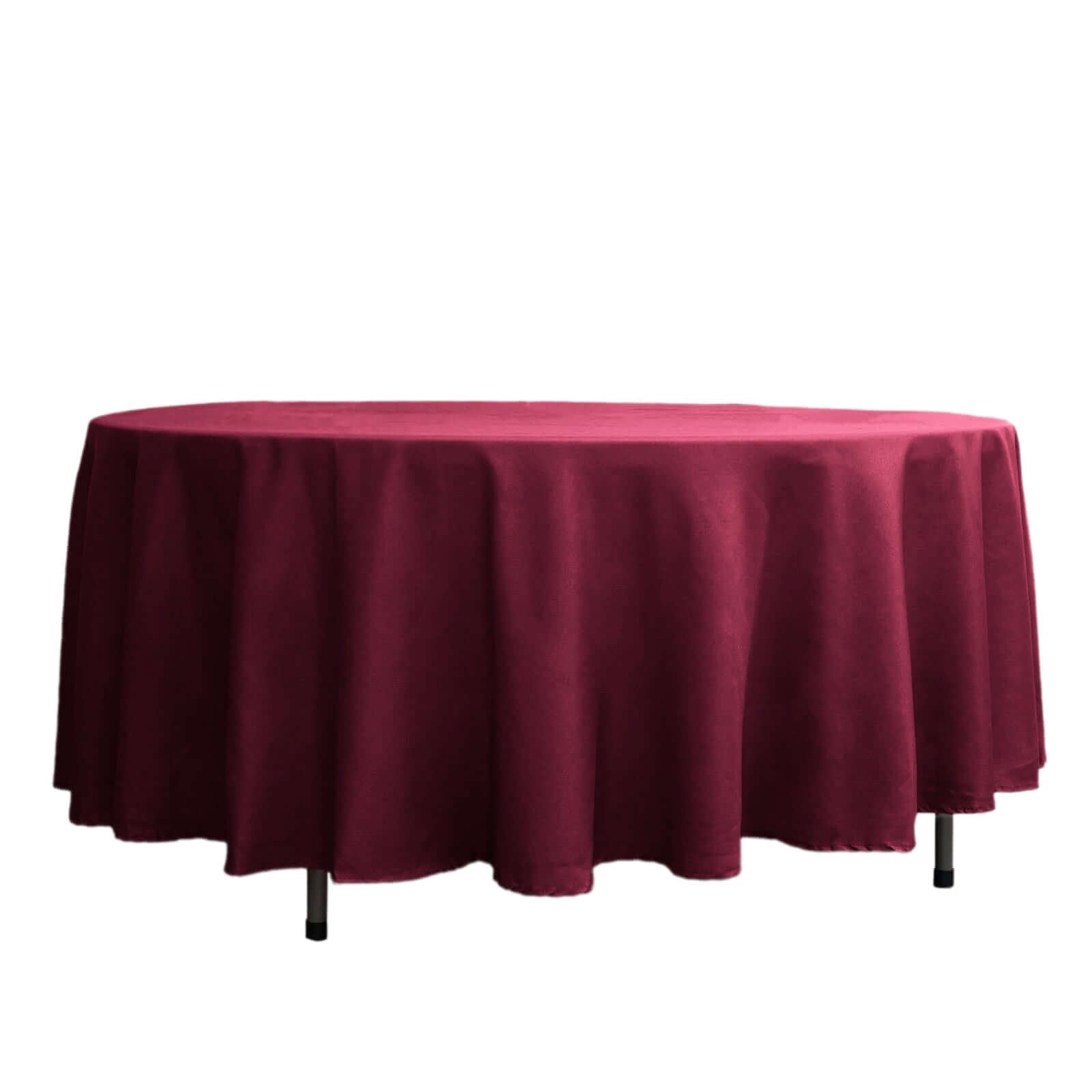 Polyester 108" Round Tablecloth Burgundy - Wrinkle - Resistant Table Cover - Linen Luxes