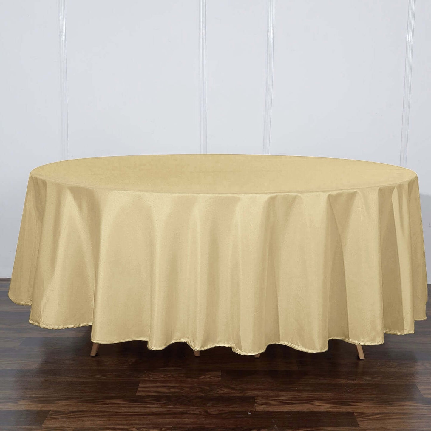 Polyester 108" Round Tablecloth Champagne - Wrinkle - Resistant Table Cover - Linen Luxes
