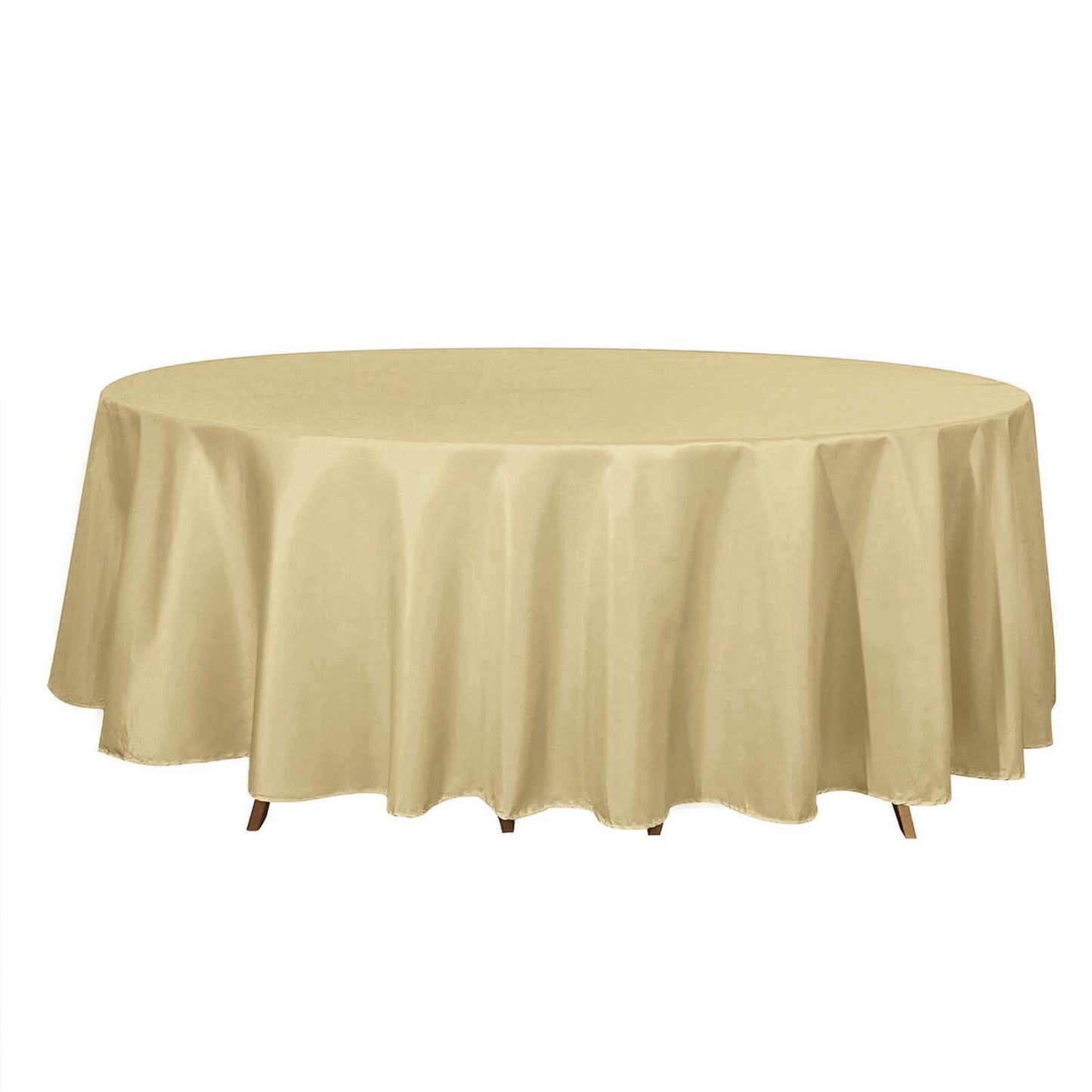 Polyester 108" Round Tablecloth Champagne - Wrinkle - Resistant Table Cover - Linen Luxes