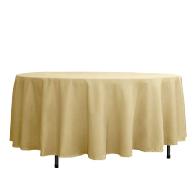Polyester 108" Round Tablecloth Champagne - Wrinkle - Resistant Table Cover - Linen Luxes