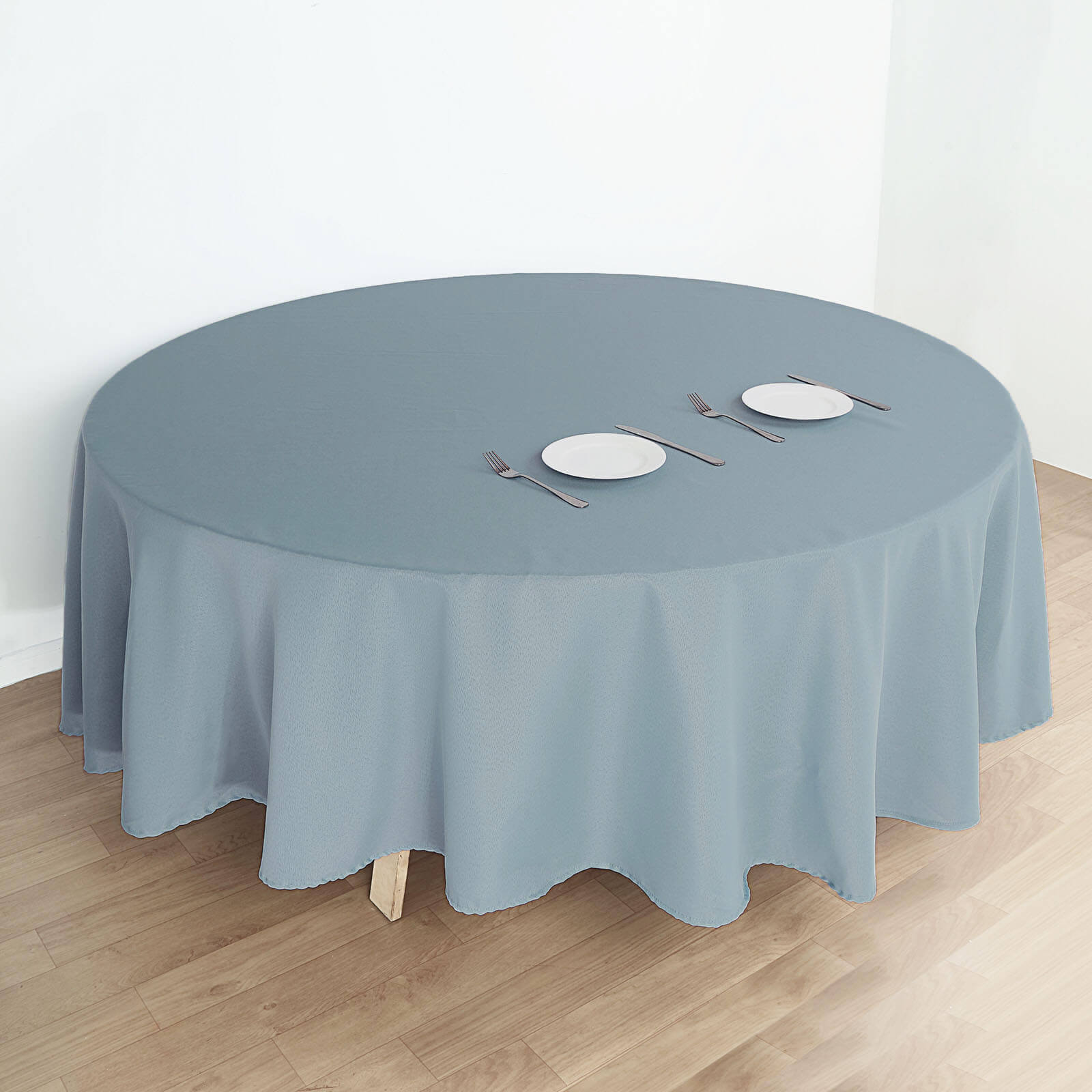 Polyester 108" Round Tablecloth Dusty Blue - Wrinkle - Resistant Table Cover - Linen Luxes