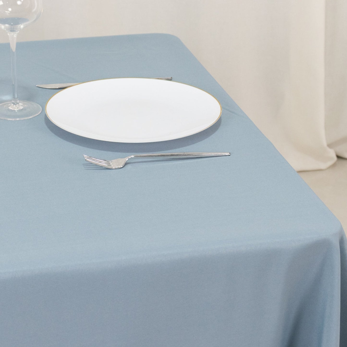 Polyester 108" Round Tablecloth Dusty Blue - Wrinkle - Resistant Table Cover - Linen Luxes