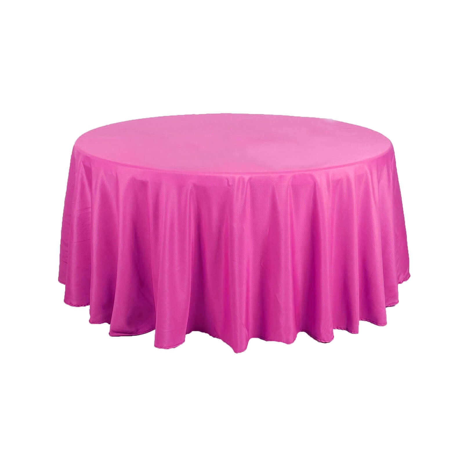 Polyester 108" Round Tablecloth Fuchsia - Wrinkle - Resistant Table Cover - Linen Luxes