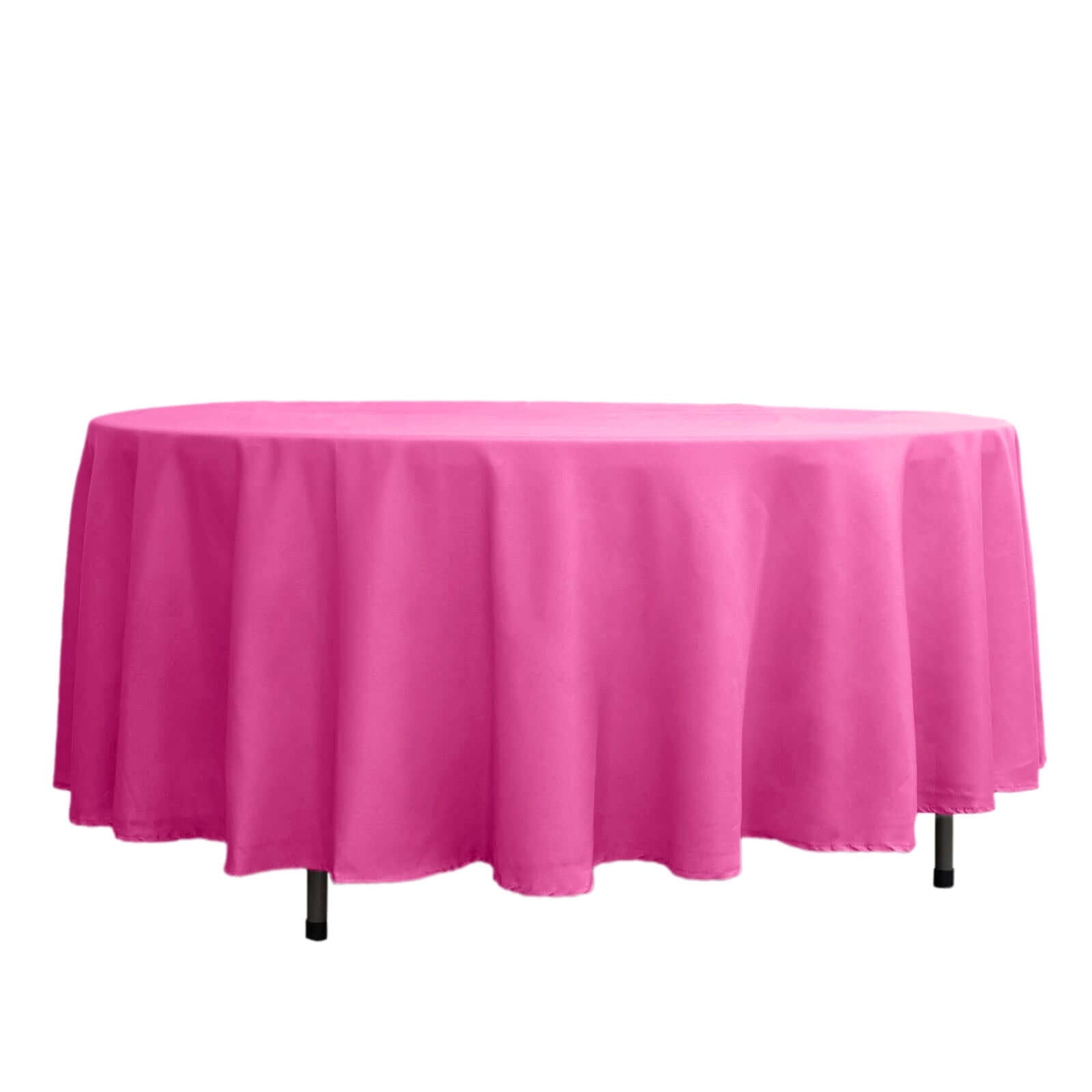 Polyester 108" Round Tablecloth Fuchsia - Wrinkle - Resistant Table Cover - Linen Luxes