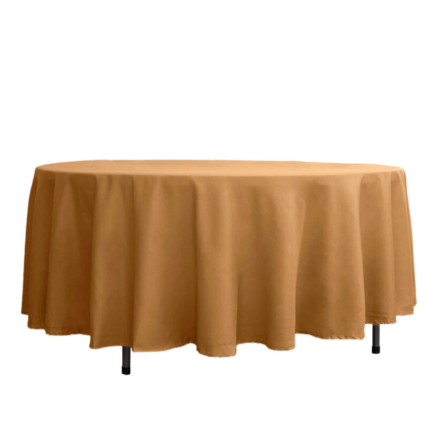Polyester 108" Round Tablecloth Gold - Wrinkle - Resistant and Stylish Table Cover - Linen Luxes