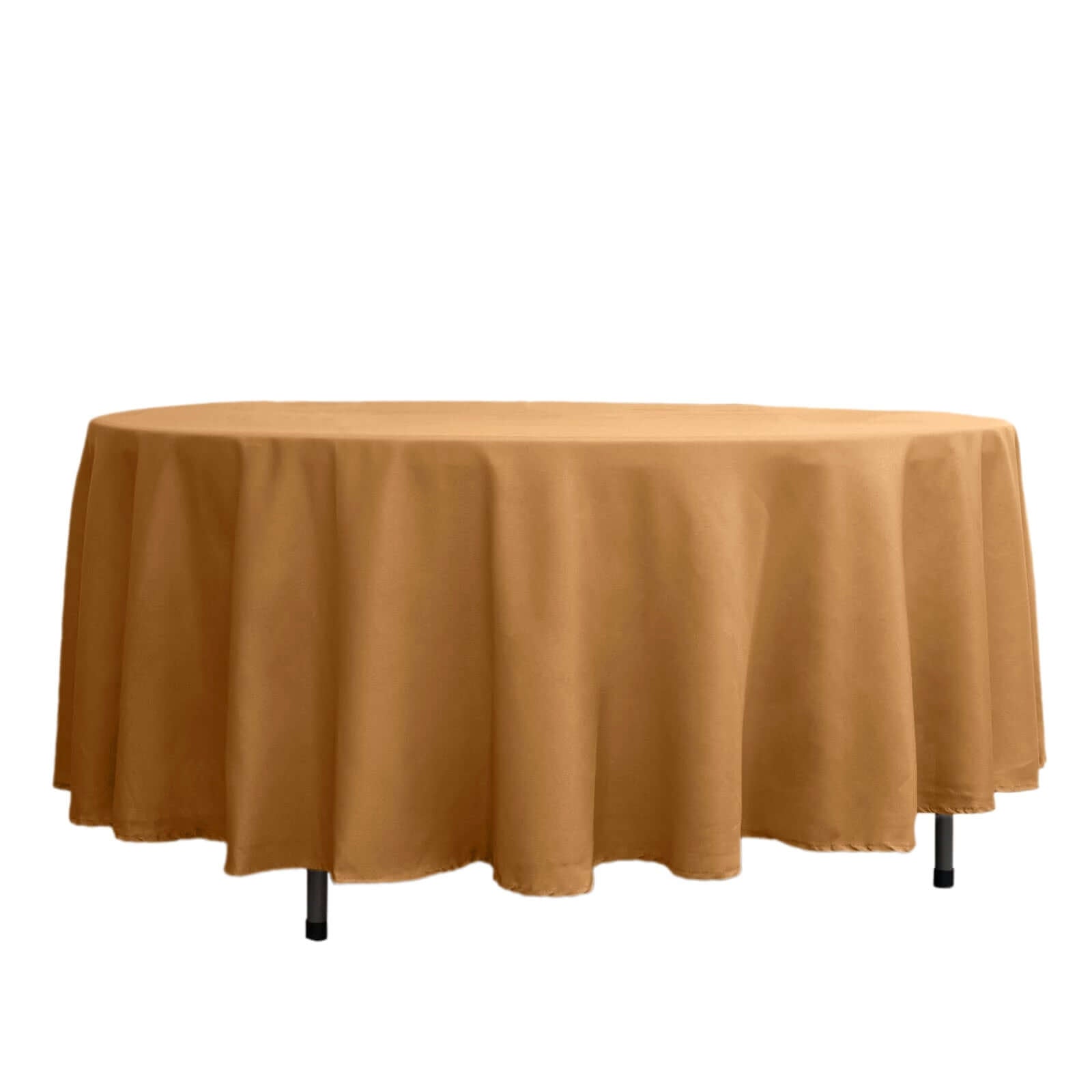 Polyester 108" Round Tablecloth Gold - Wrinkle - Resistant and Stylish Table Cover - Linen Luxes