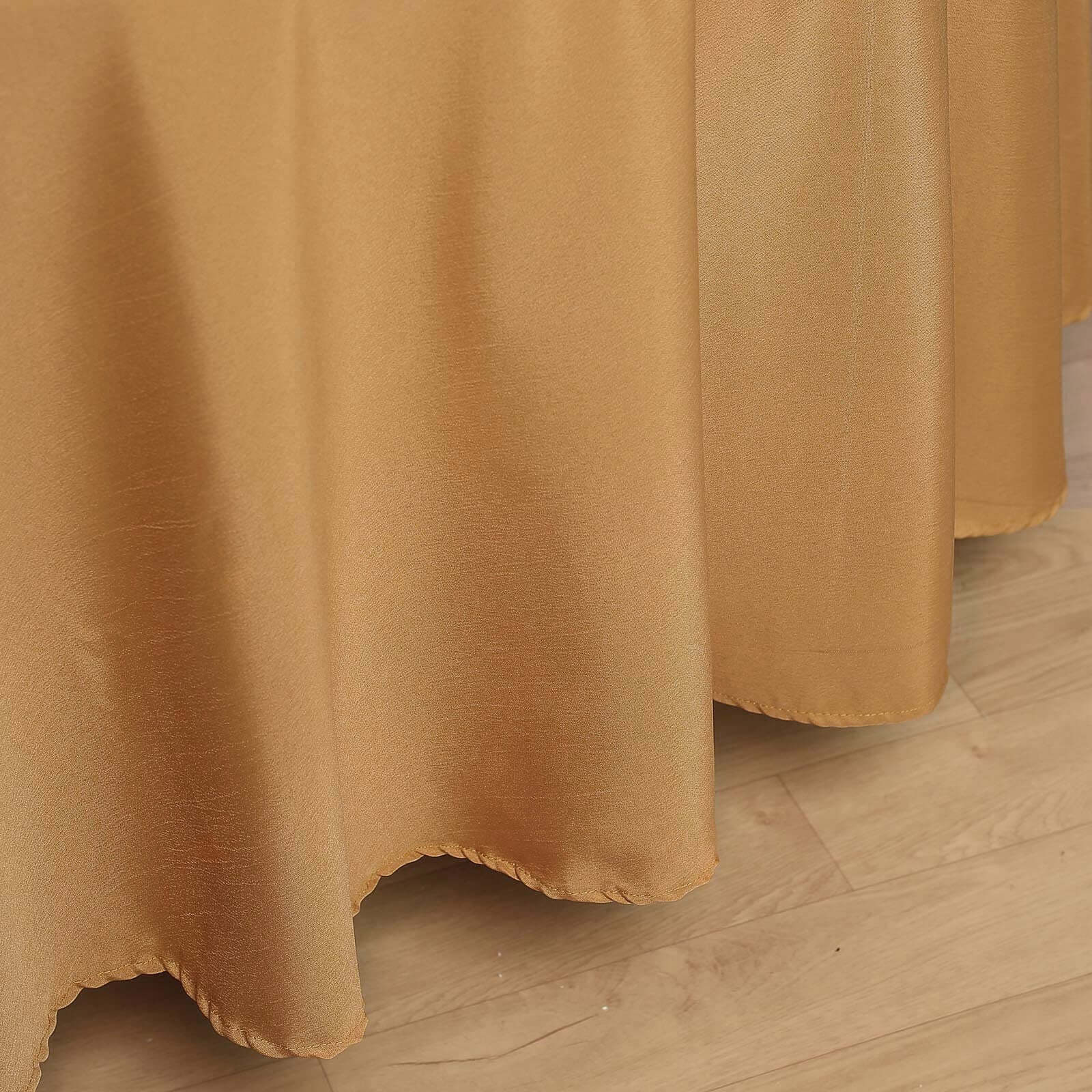Polyester 108" Round Tablecloth Gold - Wrinkle - Resistant and Stylish Table Cover - Linen Luxes