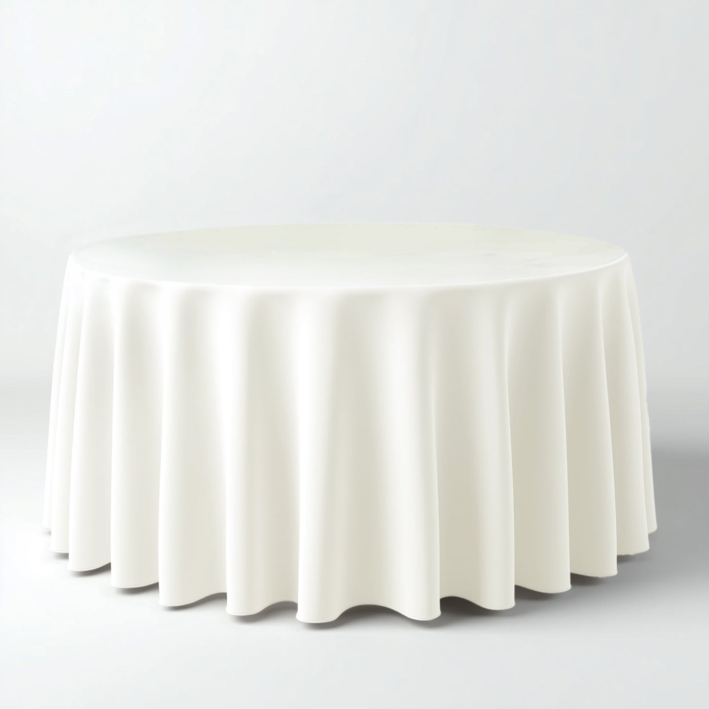 Polyester 108" Round Tablecloth Ivory - Wrinkle - Resistant Table Cover - Linen Luxes