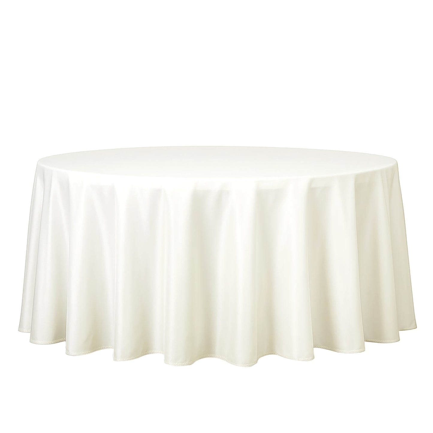Polyester 108" Round Tablecloth Ivory - Wrinkle - Resistant Table Cover - Linen Luxes