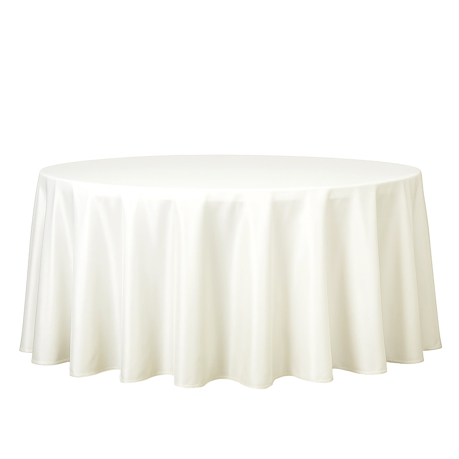 Polyester 108" Round Tablecloth Ivory - Wrinkle - Resistant Table Cover - Linen Luxes